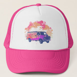 grunge retro hippie van trucker hat