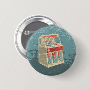 Grunge Retro Jukebox 2 Inch Round Button