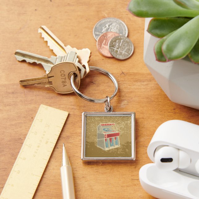 Grunge Retro Jukebox Keychain (Desk)
