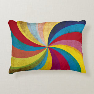 Grunge retro paper, colourful swirl background. accent pillow