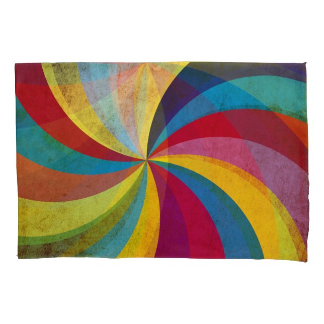 Grunge retro paper, colourful swirl background. pillowcase (Front)