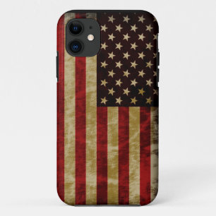 Grunge Retro Style USA Flag Old Glory iPhone 11 Case