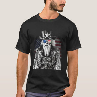Grunge Retro Vintage Uncle Sam American Flag Heavy T-Shirt