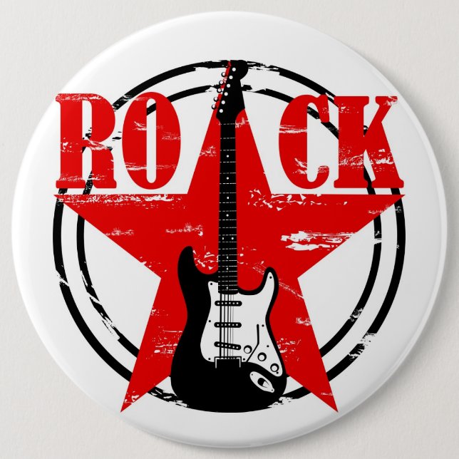 Grunge rock 6 inch round button (Front)