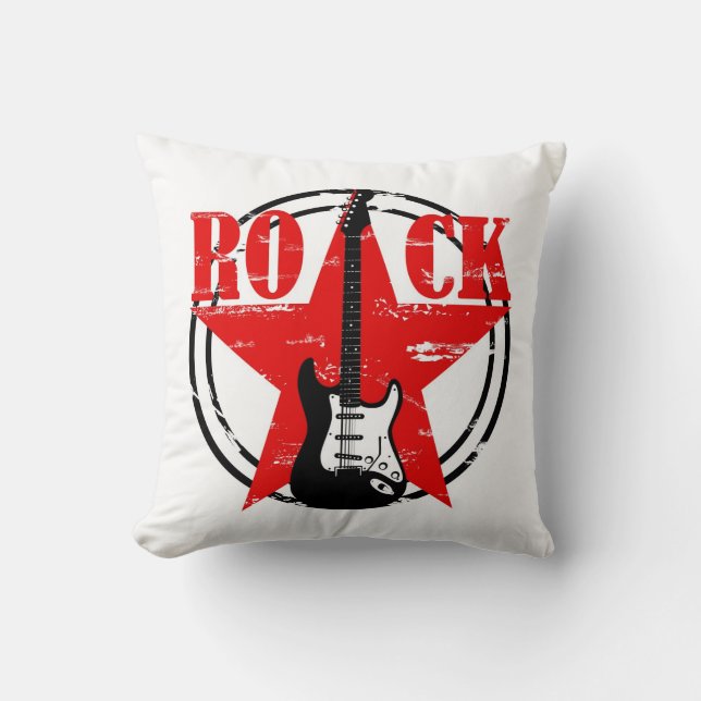 Grunge rock throw pillow (Front)