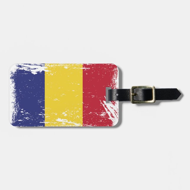 Grunge Romania Flag Luggage Tag (Front Horizontal)