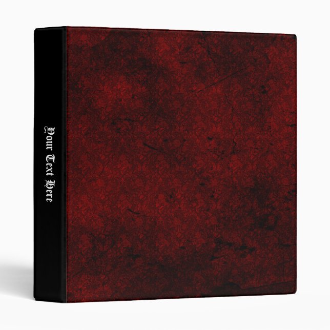 Grunge Rose Damask Gothic Binder (Front/Spine)