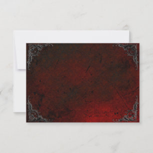 Grunge Rose Damask Gothic Note Card