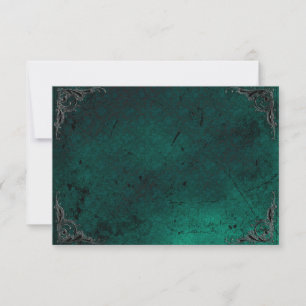 Grunge Rose Damask Gothic Note Card