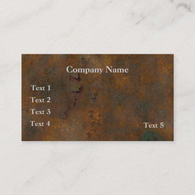 Grunge Rust Business Card (Front)