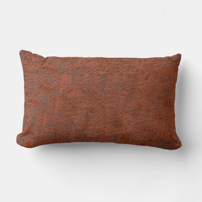 GRUNGE RUST LUMBAR THROW PILLOW (Front)
