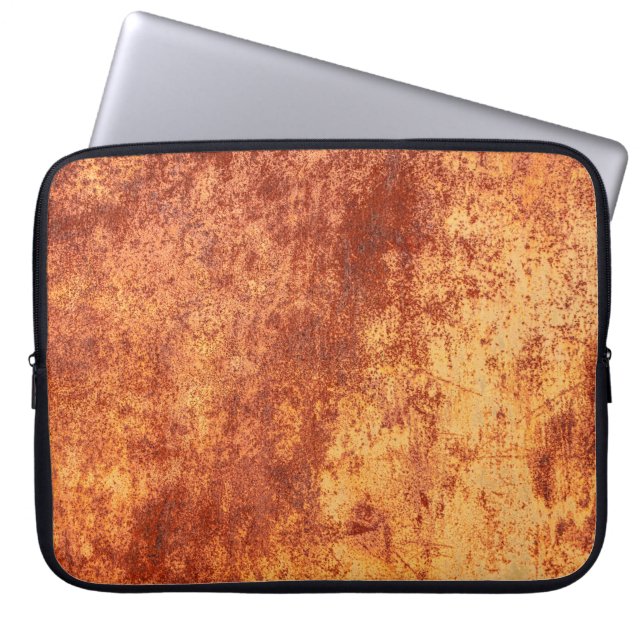 Grunge rusted metal texture, rust and oxidized met laptop sleeve (Front)