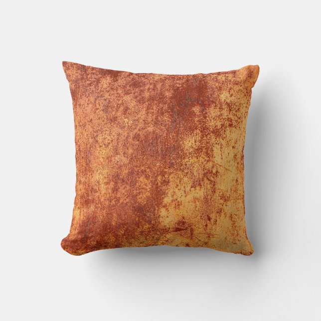 Grunge rusted metal texture, rust and oxidized met throw pillow (Front)