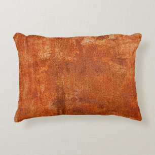 Grunge rusted metal texture. Rusty corrosion and o Accent Pillow