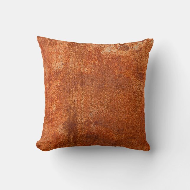 Grunge rusted metal texture. Rusty corrosion and o Throw Pillow (Front)