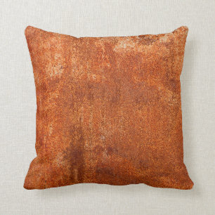 Grunge rusted metal texture. Rusty corrosion and o Throw Pillow