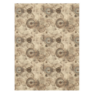 Grunge Rustic Steampunk Clock (11) Tablecloth