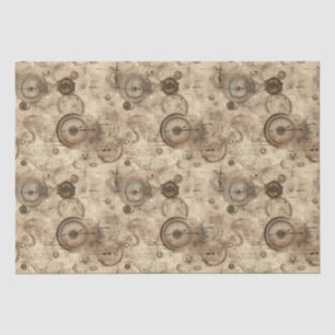 Grunge Rustic Steampunk Clock (11) Tissue Paper
