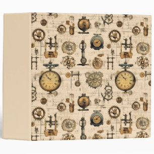 Grunge Rustic Steampunk Clock (13) Binder