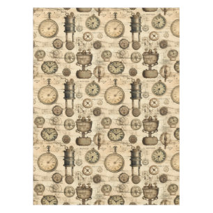 Grunge Rustic Steampunk Clock (14) Tablecloth