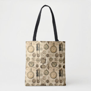 Grunge Rustic Steampunk Clock (14) Tote Bag