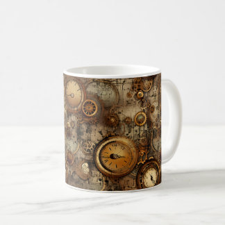 Grunge Rustic Steampunk Clock (3) Coffee Mug