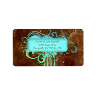 Grunge Rustic Vintage Wedding Address Label