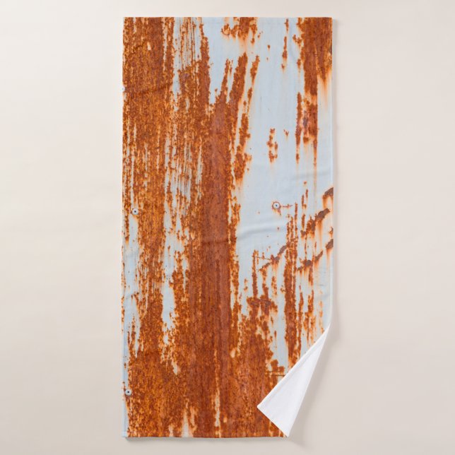 grunge rusty steel wall background and texture bath towel (Bath Towel)