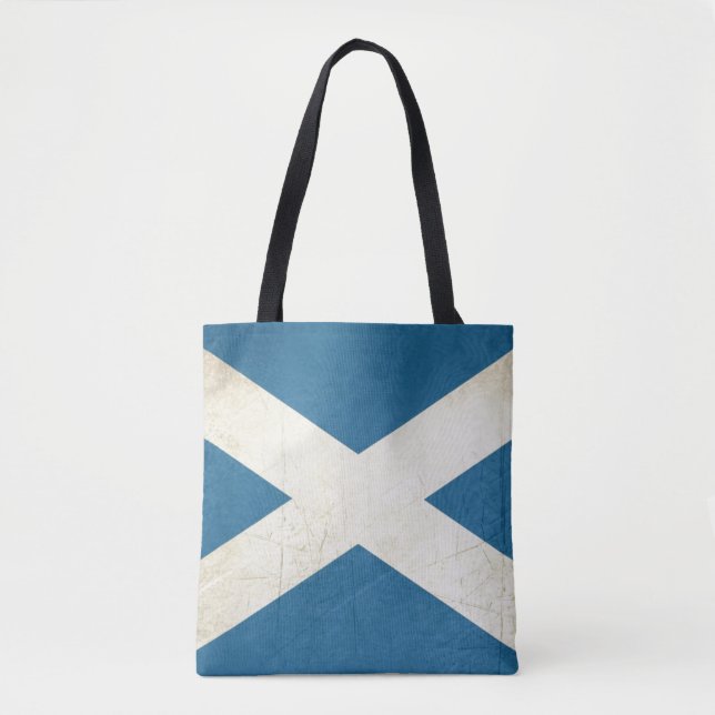 Grunge Scottish Flag Illustration Tote Bag (Front)