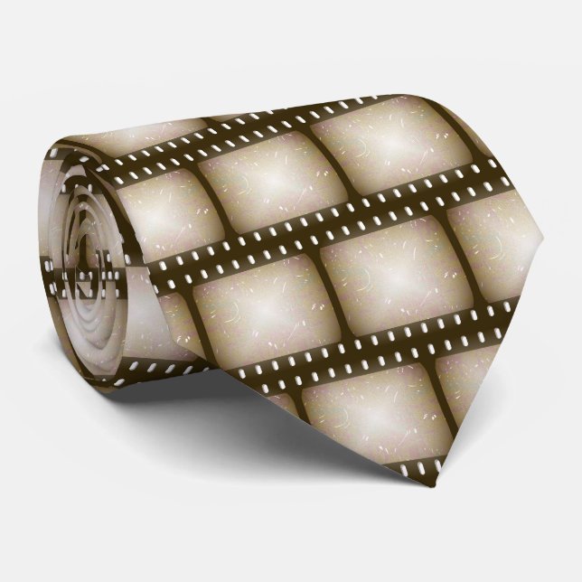 Grunge Scratched 35mm Movie Film Reel  Tie (Rolled)