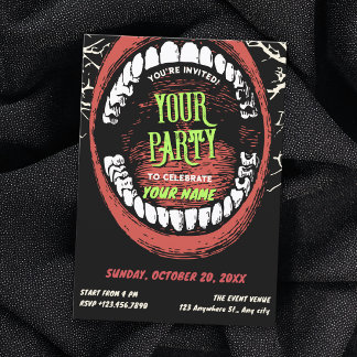 Grunge scream art invitation