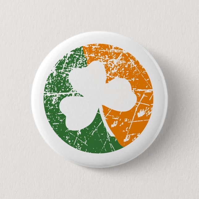 Grunge Shamrock 2 Inch Round Button (Front)