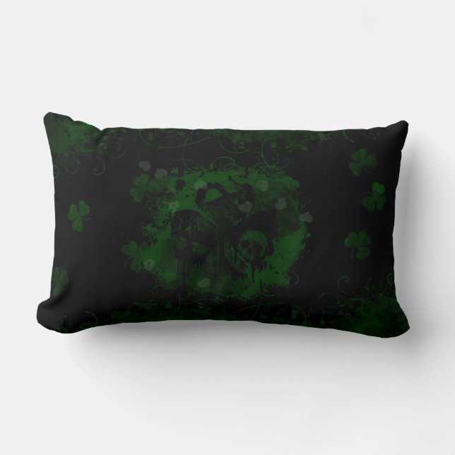 Grunge Shamrock Lumbar Pillow (Front)