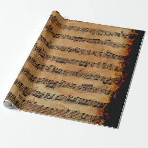 Grunge Sheet Music Music-lover's Wrapping Paper
