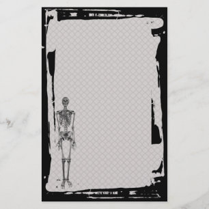 Grunge Skeleton Chain Link Fence Goth Stationery