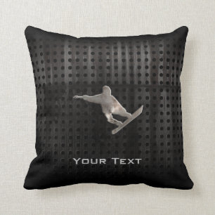 Grunge Snowboarding Throw Pillow