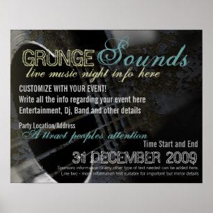 Grunge Sounds Event Poster template