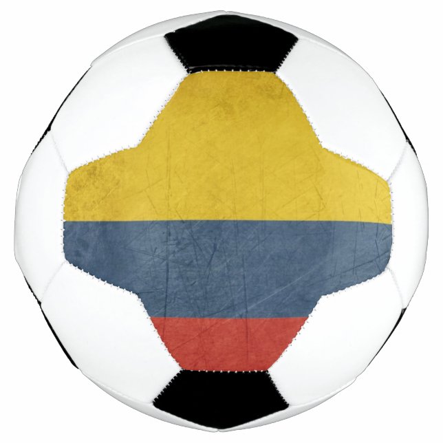 Grunge sovereign state flag of country of soccer ball (Front)