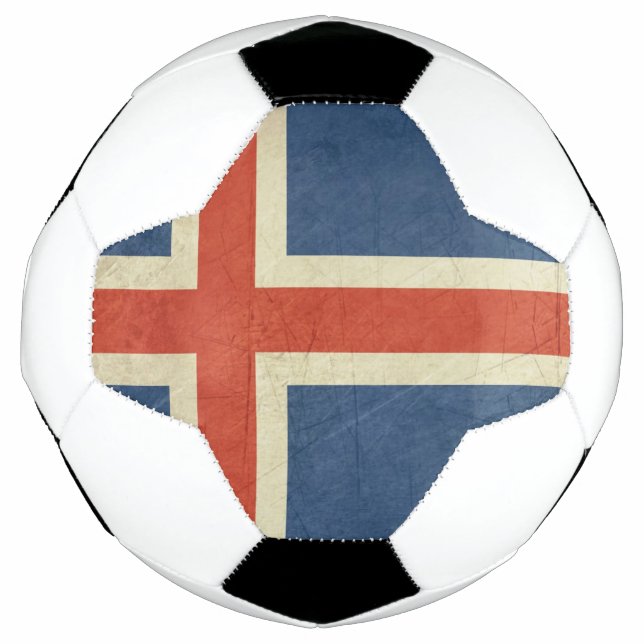 Grunge sovereign state flag of Iceland Soccer Ball (Front)