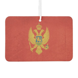 Grunge sovereign state flag of Montenegro Car Air Freshener