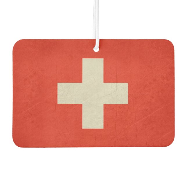 Grunge sovereign state flag of Switzerland Air Freshener (Front)