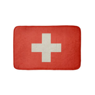 Grunge sovereign state flag of Switzerland Bath Mat
