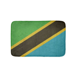 Grunge Sovereign state flag of Tanzania Bath Mat