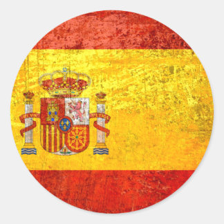 Grunge Spain Flag España Bandeira 2012 Champions Classic Round Sticker