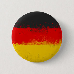 Grunge Splatter Painted Flag of Germany 2 Inch Round Button
