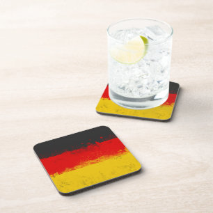 Grunge Splatter Painted Flag of Germany Coaster