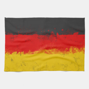 Grunge Splatter Painted Flag of Germany Kitchen Towel