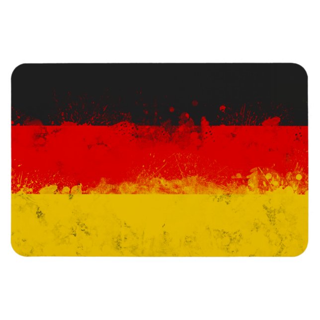 Grunge Splatter Painted Flag of Germany Magnet (Horizontal)