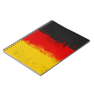 Grunge Splatter Painted Flag of Germany Notebook