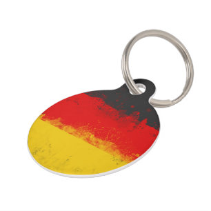 Grunge Splatter Painted Flag of Germany Pet Tag